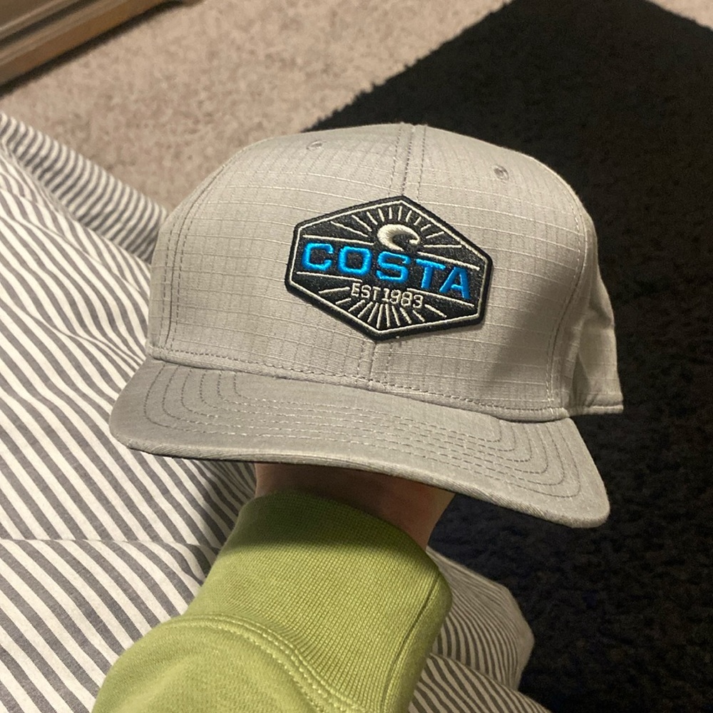 Grey Costa Del Mar Hat Cap Mens Snapback